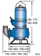 Pompe submersible à boues avec hydraulique Vortex Sulzer (Abs) Sulzer ABS JT 50