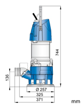 Pompe submersible de relevage pour boues et eaux chargées Sulzer (Abs) Sulzer ABS XJS 40