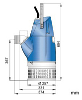 Pompe submersible d'épuisement pour eaux claires et légèrement chargées Sulzer (Abs) Sulzer ABS XJ 25