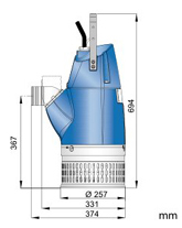 Pompe submersible d’épuisement triphasée Sulzer (Abs) Sulzer ABS XJ 40