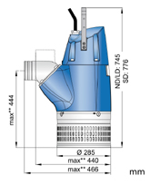 Pompe submersible d'épuisement triphasée Sulzer (Abs) Sulzer ABS XJ 80