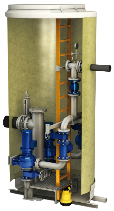 Poste de relevage eaux usées pour habitation pompe vortex DN50