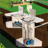 Station de relevage en polyester armé fibre de verre Sfa SANIFOS FRP