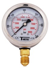 Manomètre boîtier inox à bain de glycérine Sferaco 1613