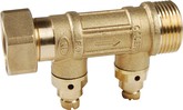 Clapet de non-retour antipollution en laiton Sferaco 348 Modèle long avec 2 purges imperdables 1/4