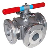 Vanne à boisseau sphérique acier inoxydable 3 voies à brides Sferaco 784 Lumière T