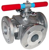 Vanne à sphère inox 3 voies à brides PN16 Sferaco 785 Lumière L