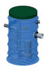 Station de relevage eaux usées monopompe avec barres de guidage Tsurumi TSURUBOX 600 HAUTEUR 110