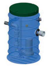 Station de relevage eaux usées monopompe avec barres de guidage Tsurumi TSURUBOX 600 HAUTEUR 145